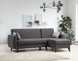 Atelier Del Sofa Sofá cama esquinero Alkon - Dark Grey